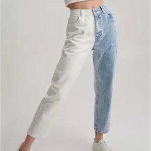 Two-Tone Blue and White Women's Jeans